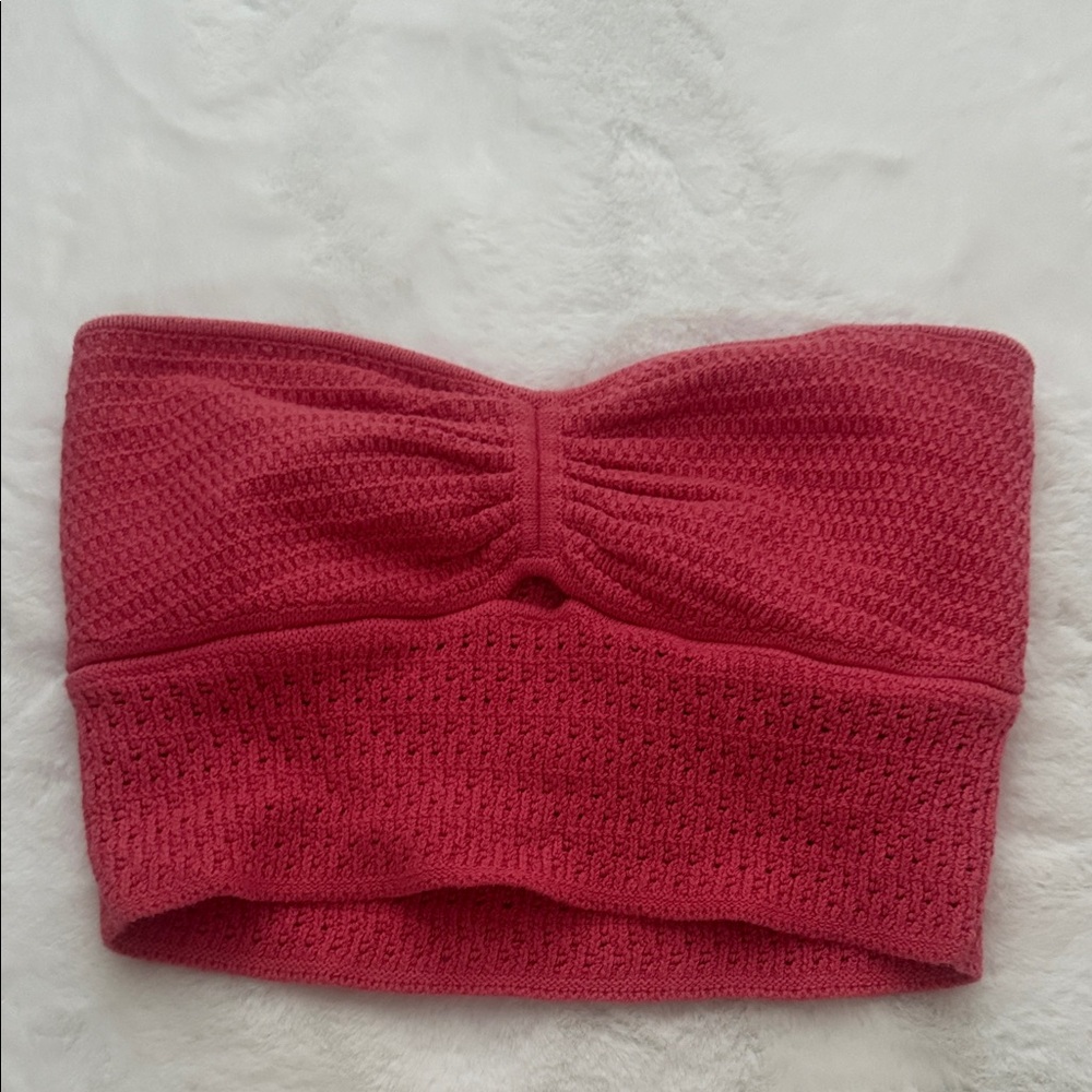 American Eagle coral Knit Bandeau crochet tube Top